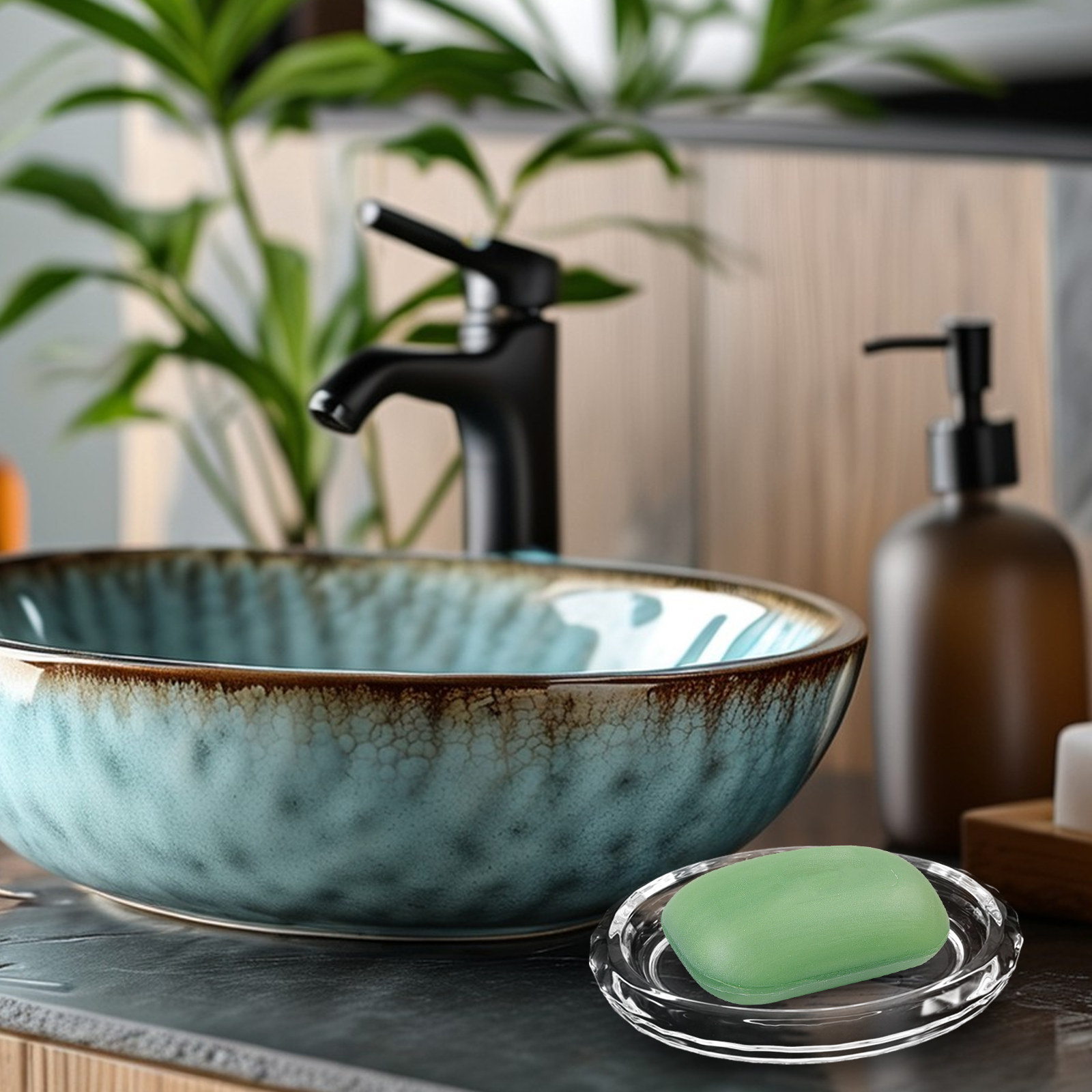 Glass Soap Dish - 2 sztuki wysokiej jakości przezroczystych szklanych