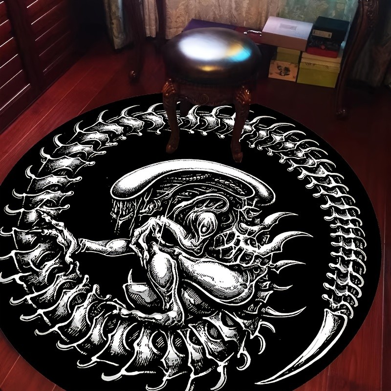 Home Bathroom Movie - Okrągły dywan z motywem Xenomorfa, science-fi,