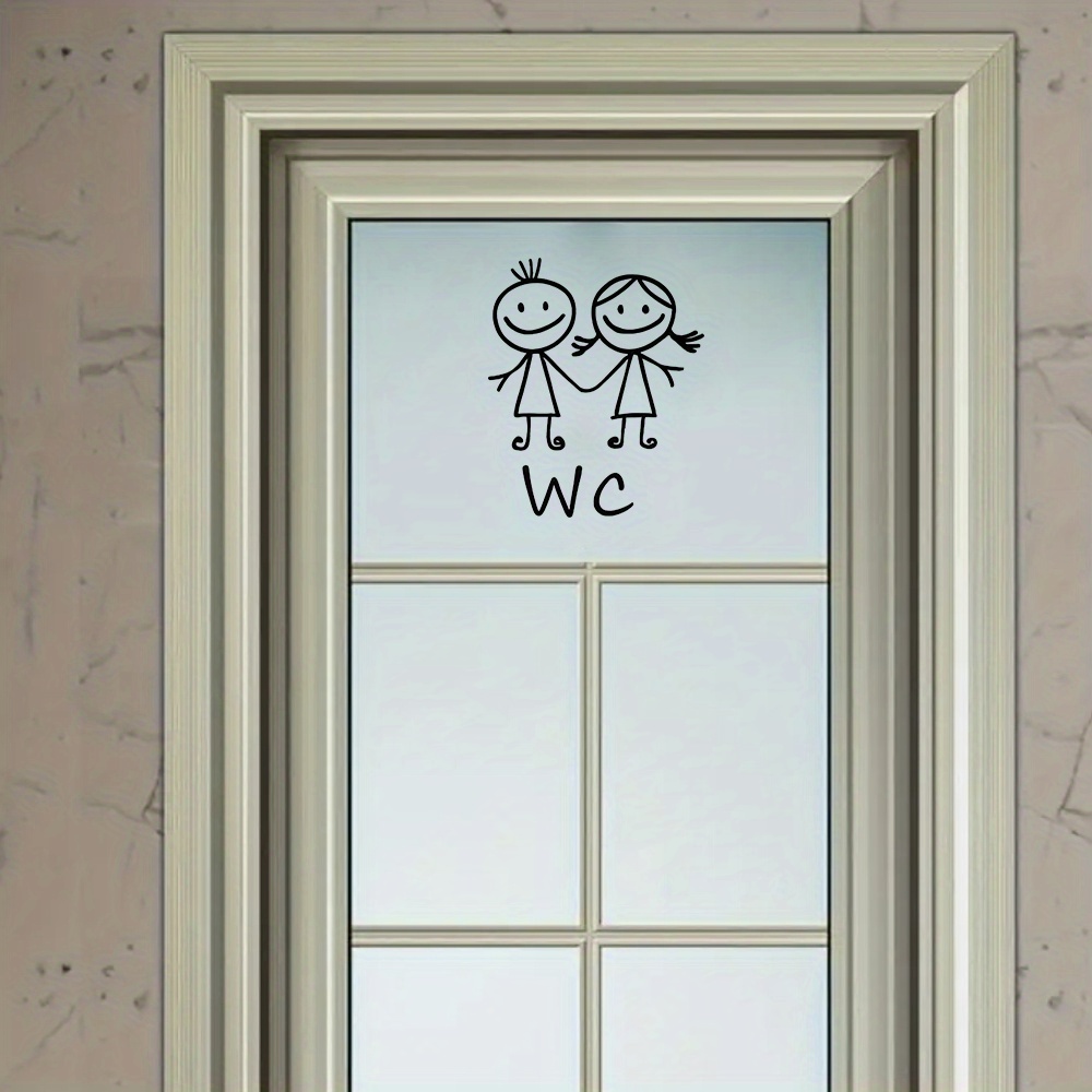 Home Bathroom Door Signs - 1 szt. Kreskówkowa naklejka na ścianę