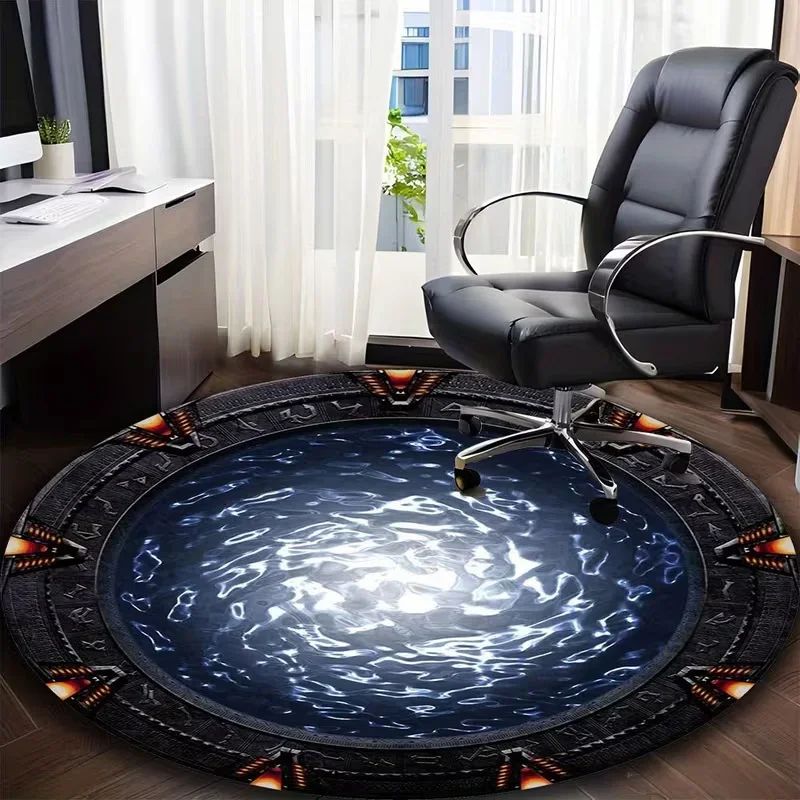 Home Bathroom Movie - VIKAMA Antypoślizgowy Okrągły Dywan Stargate Miękki
