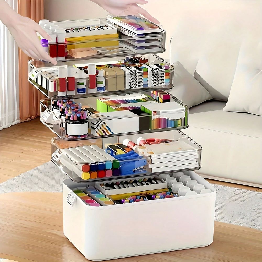 Home Office Bathroom - Przezroczysty wielowarstwowy organizer na leki, przenośny
