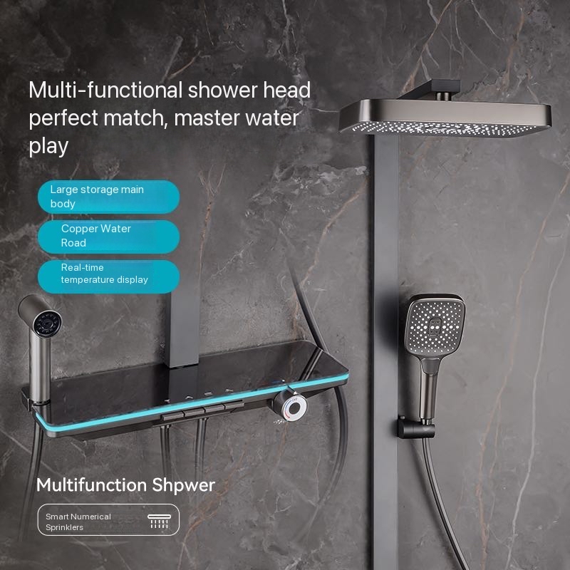 Szary Zestaw Prysznicowy z Pod – Home Office Bathroom recenzja i cena