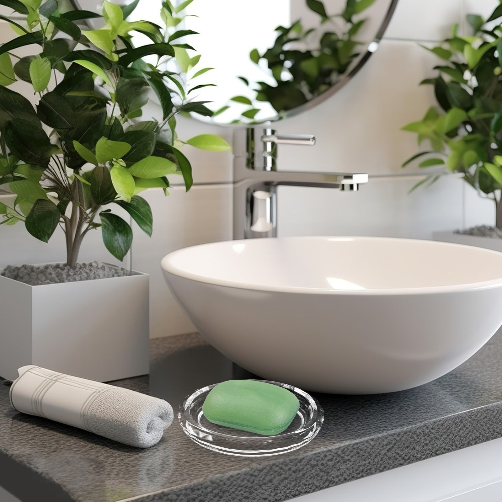 2 szt. przezroczystych szklany – Glass Soap Dish recenzja i cena