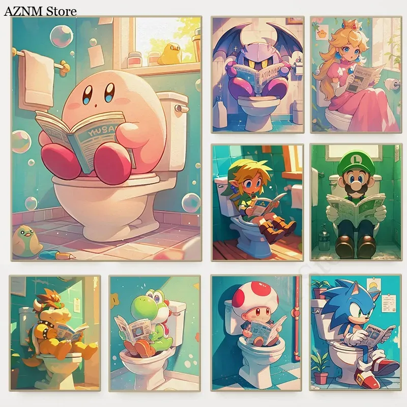 Zabawny Plakat z Kreskówkowymi – Home Bathroom Pictures recenzja i cena