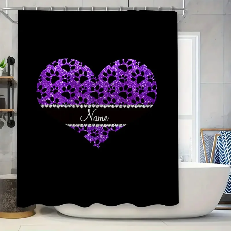 Zasłona prysznicowa z motywem  – Home Bathroom Name recenzja i cena